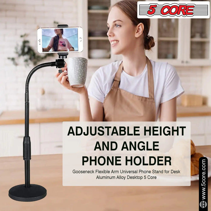 5Core Cell Phone Stand for Desk Adjustable Scissor Boom Arm Flexible Universal Tablet Phone Holder