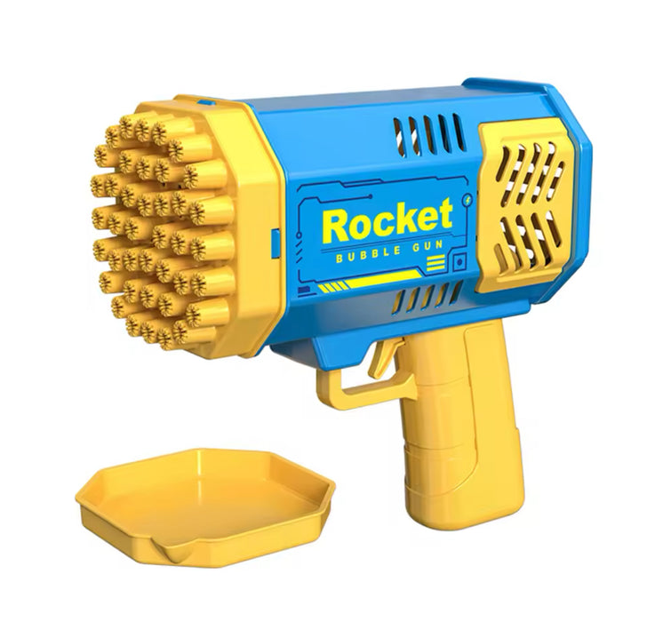 One Pack of Children’s 40-Hole Rocket Launcher Bubble Gun with LED Lights – Handheld, Portable, and Automatic