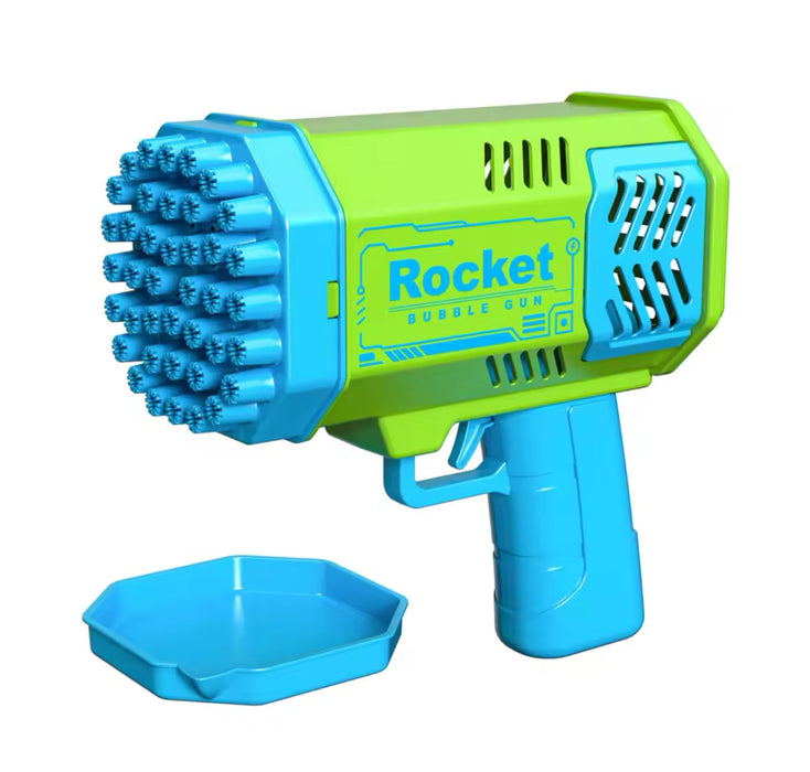 One Pack of Children’s 40-Hole Rocket Launcher Bubble Gun with LED Lights – Handheld, Portable, and Automatic