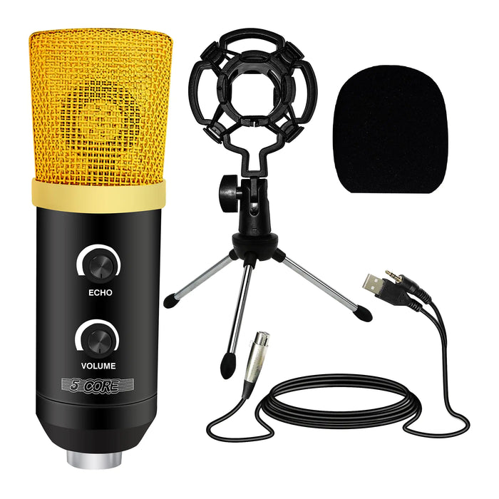 5Core Podcast Equipment Bundle Professional Studio XLR Condenser Recording Microphone Kit for vocals