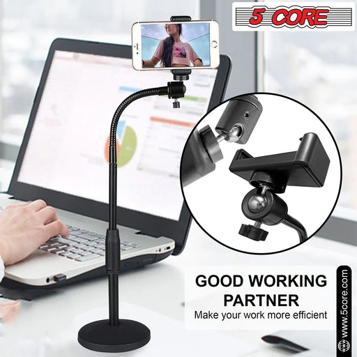 5Core Cell Phone Stand for Desk Adjustable Scissor Boom Arm Flexible Universal Tablet Phone Holder