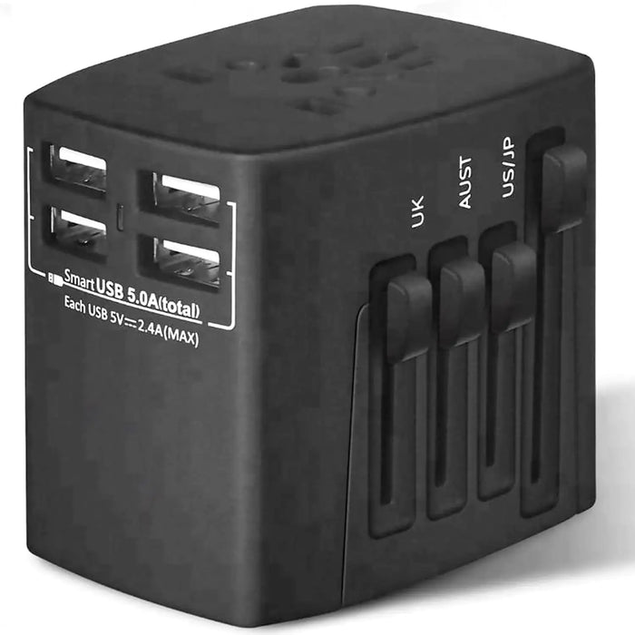 5Core Universal Travel Adapter International Power Adapters 3 Pack Multicharger Plug w 4 USB Ports